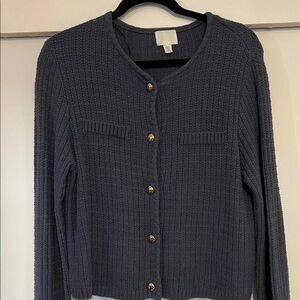 H&M Blue Cardigan Sweater medium